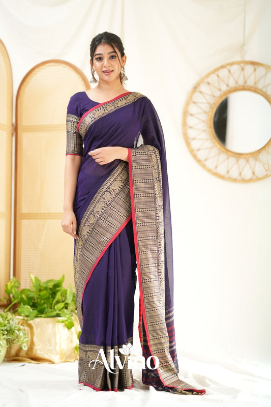 Deep Purple Narayanpet Cotton Saree