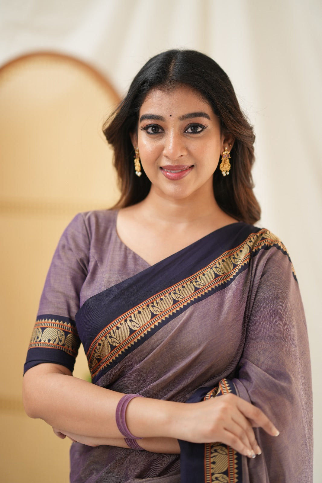 Lavender Narayanpet Cotton Saree