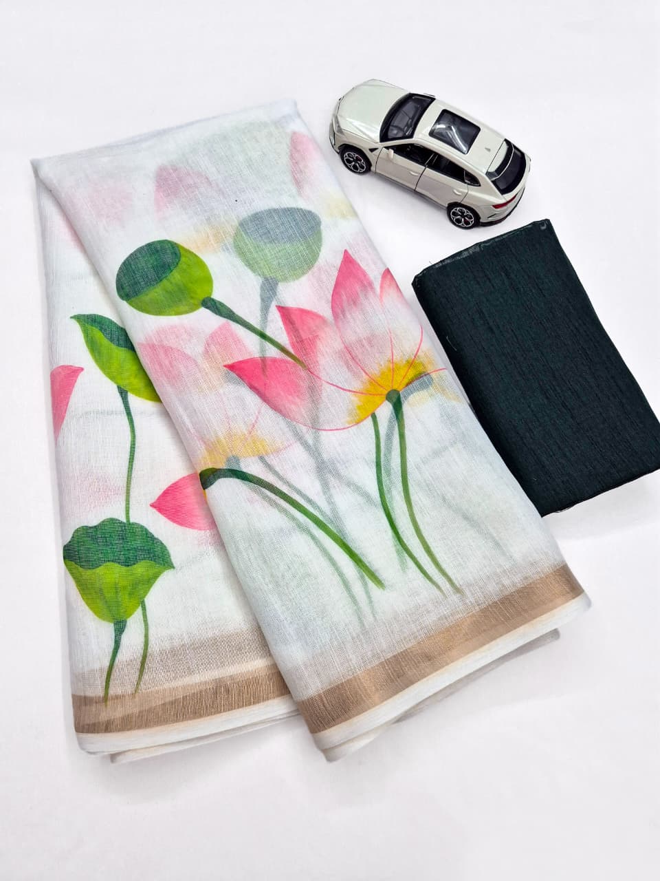 Premium Design LInen Cotton Saree
