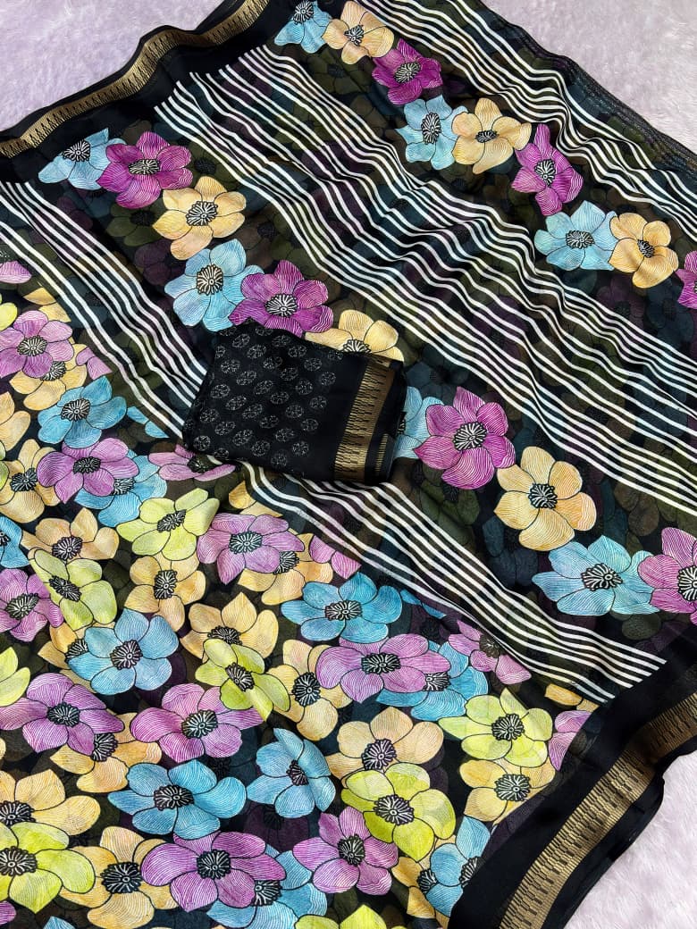 Mash Mello Flower Print Saree