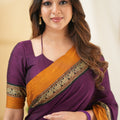 Purple Narayanpet Cotton Saree