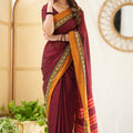 Marron Narayanpet Cotton Saree