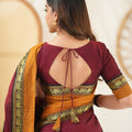 Marron Narayanpet Cotton Saree