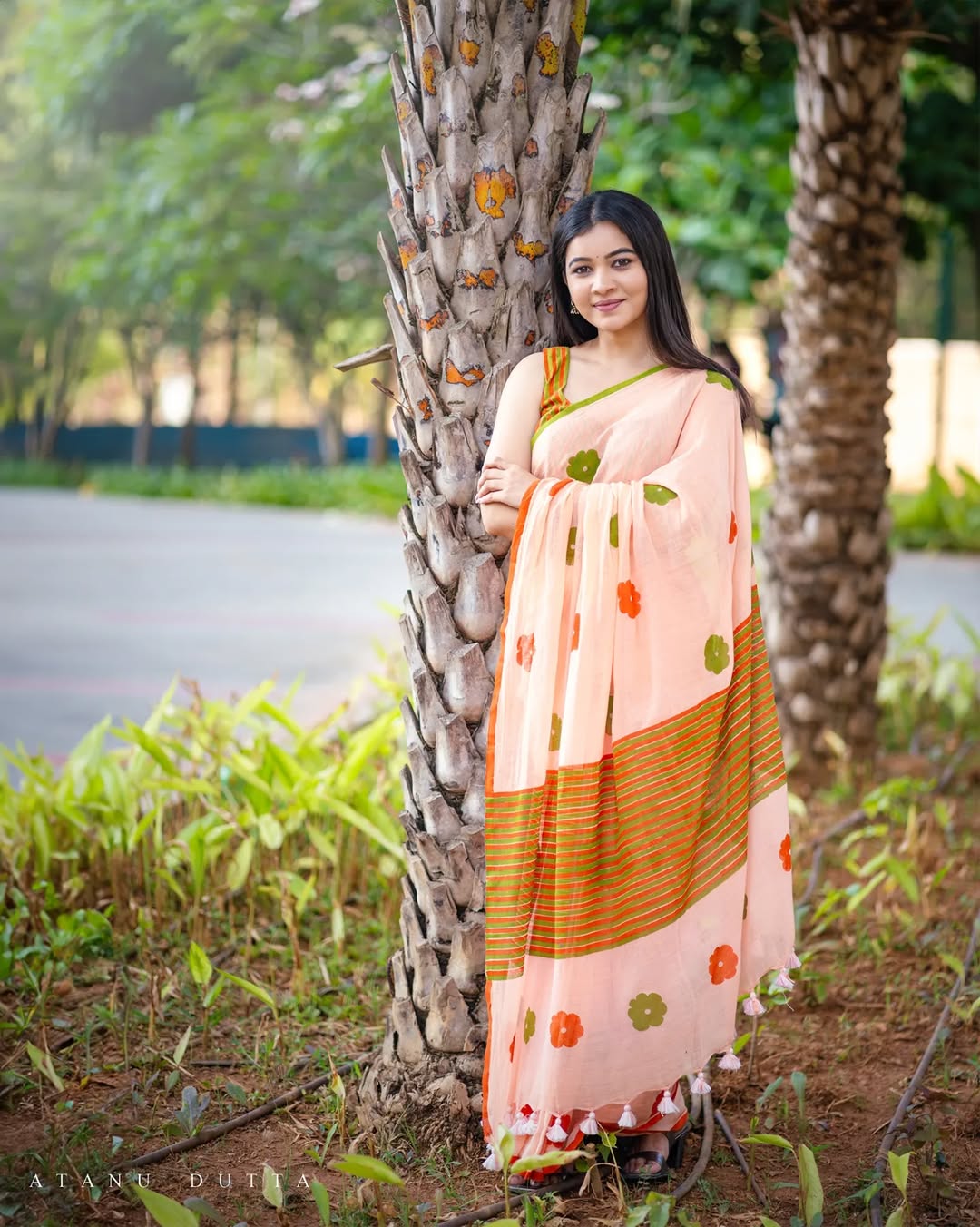 Pink Daily Wear Cotton Linen Saree