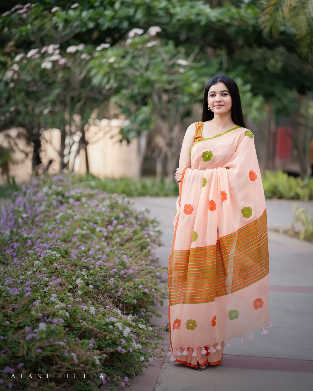 Pink Daily Wear Cotton Linen Saree