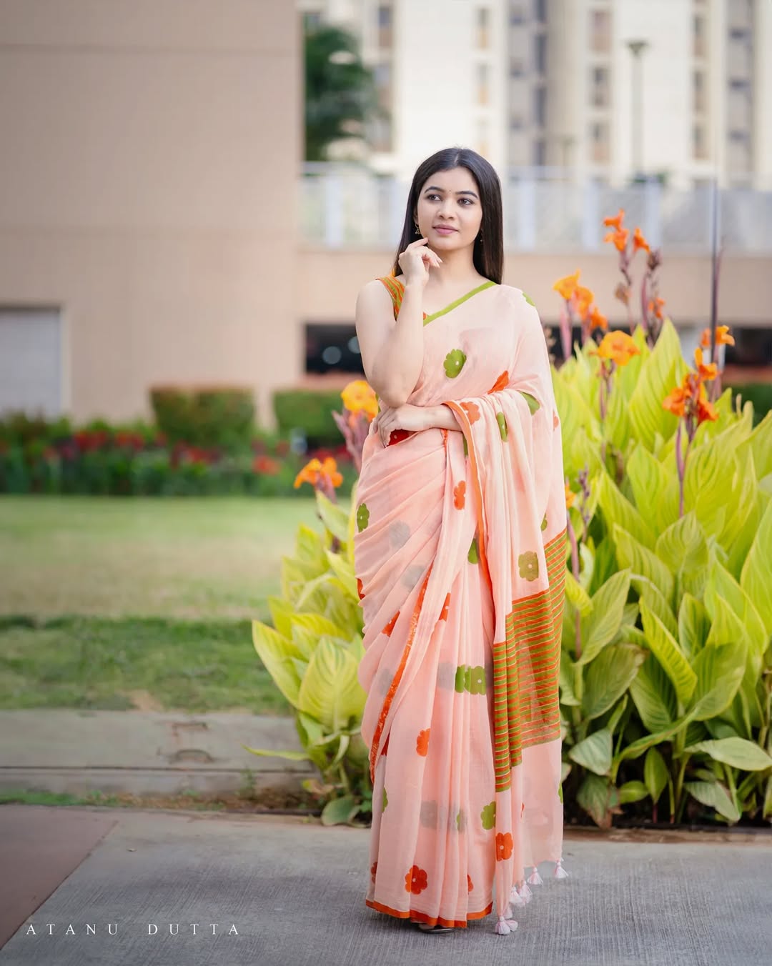 Pink Daily Wear Cotton Linen Saree