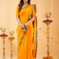 Orange  Narayanpet Cotton Saree