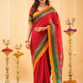 Red Narayanpet Cotton Saree