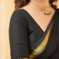 Black Narayanpet Cotton Saree