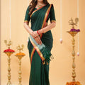 Dark Green  Narayanpet Cotton Saree