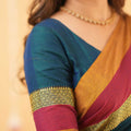 Teal Narayanpet Cotton Saree