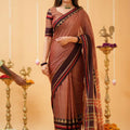 Peach  Narayanpet Cotton Saree
