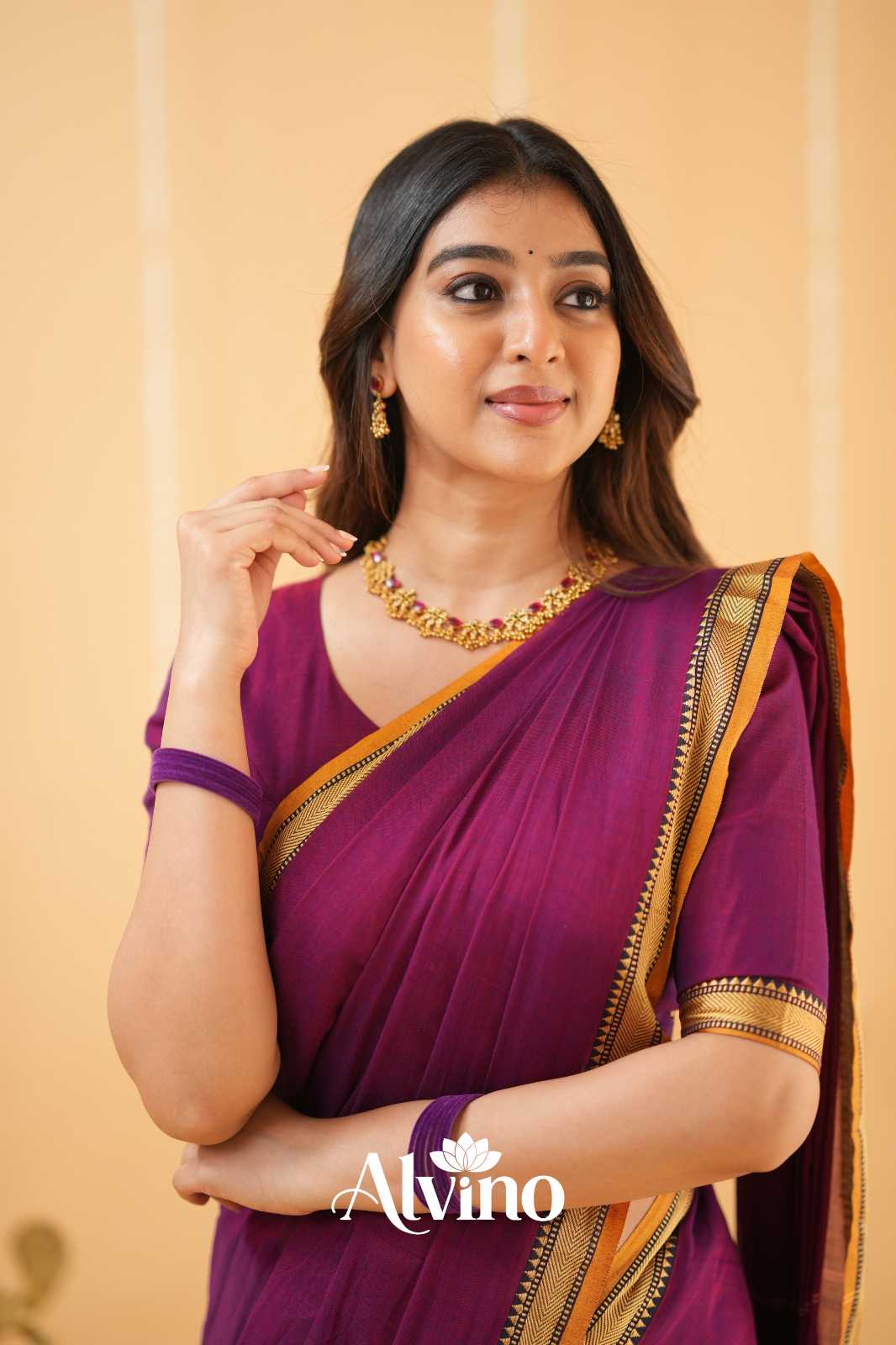Pink Narayanpet Cotton Saree