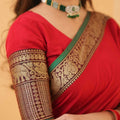 Red Narayanpet Cotton Saree