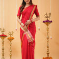 Red Narayanpet Cotton Saree