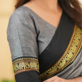 Grey  Narayanpet Cotton Saree