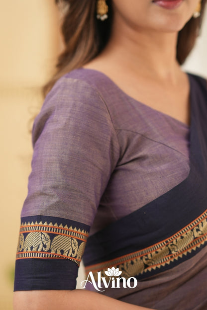 Lavender Handloom  Narayanpet Cotton Saree