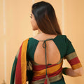 Dark Green Narayanpet Cotton Saree