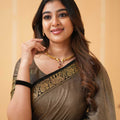 Charcoal Grey  Narayanpet Cotton Saree