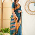 Teal Color  Narayanpet Cotton Saree