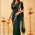 Dark Green  Narayanpet Cotton Saree