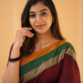 Marron  Narayanpet Cotton Saree