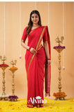 Red Narayanpet Cotton Saree
