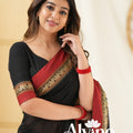 Black Color Narayanpet Cotton Saree