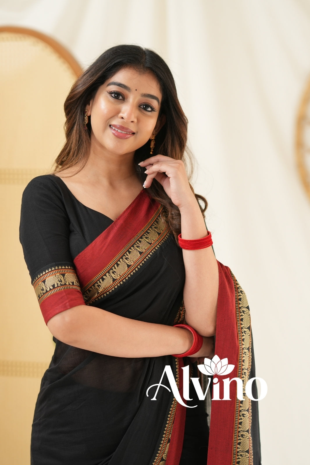Black Color Narayanpet Cotton Saree
