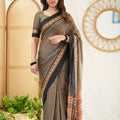 Charcoal Grey  Narayanpet Cotton Saree
