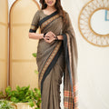 Charcoal Grey  Narayanpet Cotton Saree