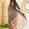 Charcoal Grey  Narayanpet Cotton Saree