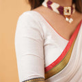White  Narayanpet Cotton Saree