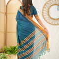 Teal Color  Narayanpet Cotton Saree