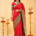 Red Narayanpet Cotton Saree