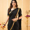 Black Narayanpet Cotton Saree