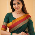 Dark Green Narayanpet Cotton Saree