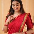 Red Narayanpet Cotton Saree