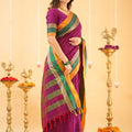 Purple Narayanpet Cotton Saree