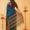 Teal Narayanpet Cotton Saree