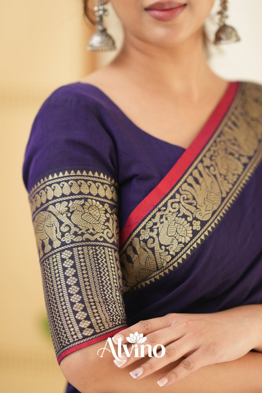 Deep Purple  Narayanpet Cotton Saree