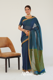 Teal Blue Handloom Narayanpet Cotton Saree