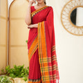 Red Color Narayanpet Cotton Saree
