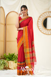 Red Color Narayanpet Cotton Saree