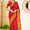 Red Color Narayanpet Cotton Saree