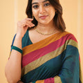 Teal Narayanpet Cotton Saree