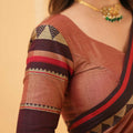 Peach  Narayanpet Cotton Saree