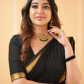 Black Narayanpet Cotton Saree