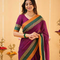 Purple Narayanpet Cotton Saree