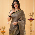 Charcoal Grey  Narayanpet Cotton Saree